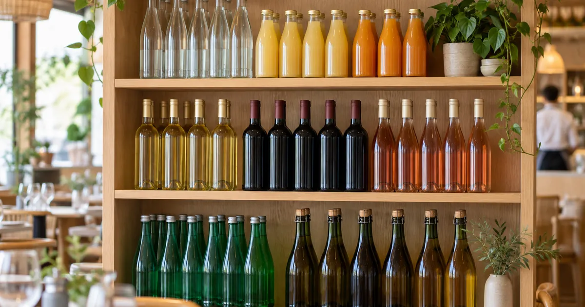 Les différentes boissons d'un restaurant