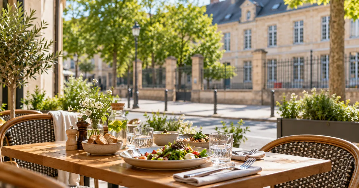 Un restaurant dans une rue proche d'une école