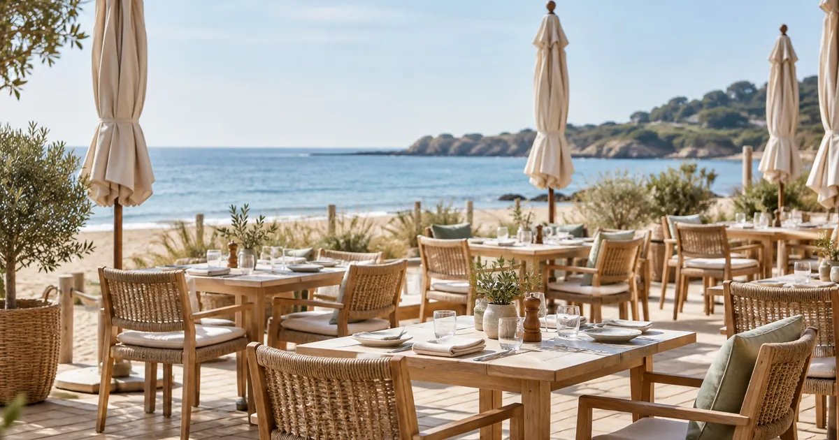 La terrasse d'un restaurant de plage