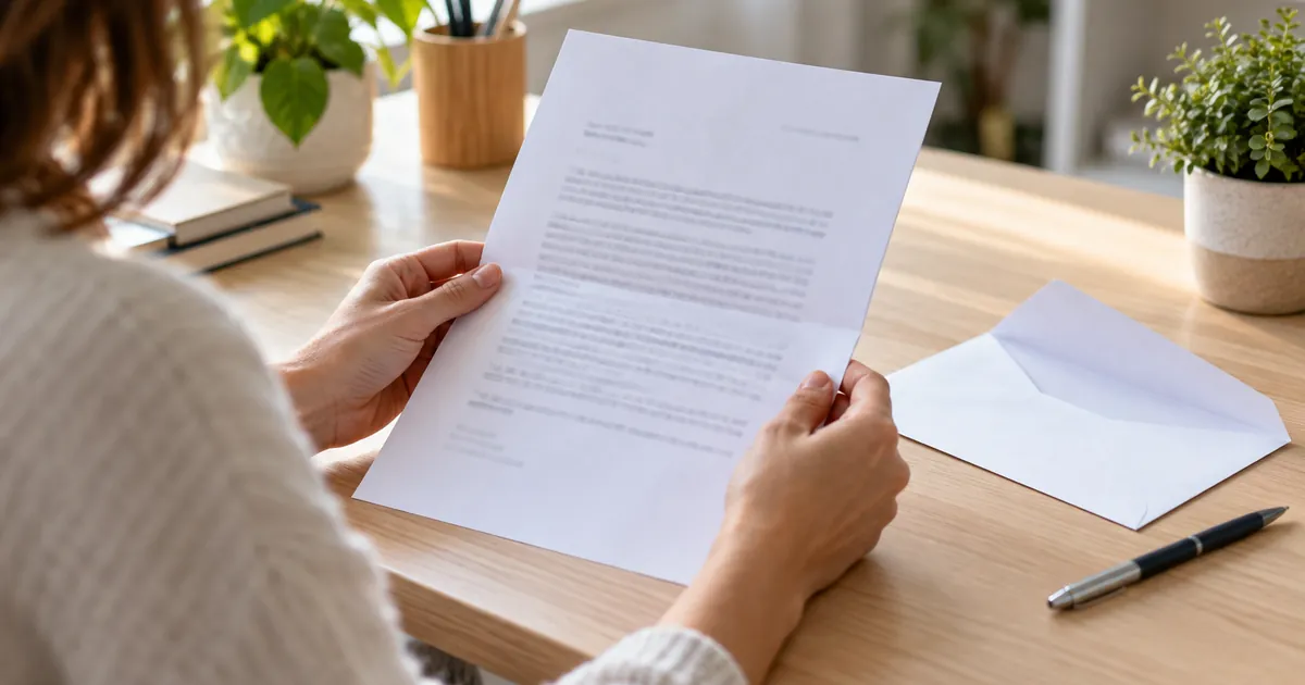 Un courrier administratif ouvert