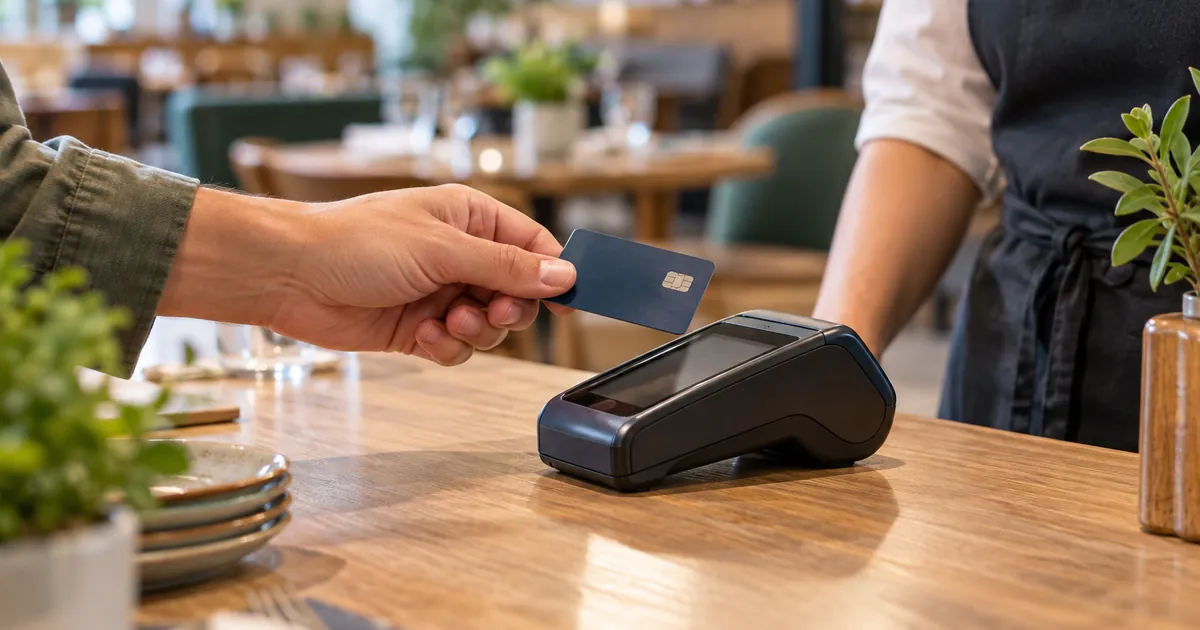 Un paiement par carte au restaurant
